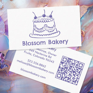 Carte de visite pour pâtisserie gâteau traiteur QR