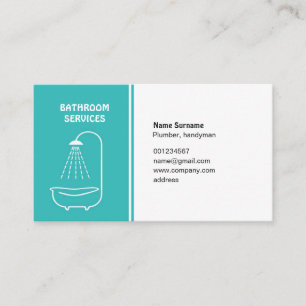 carte de visite pour plombier & homme à tout faire