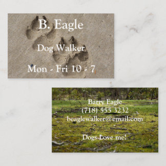 Carte de visite pour promeneur de chiens