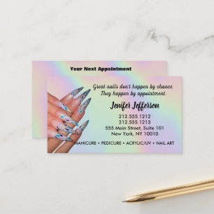 Carte de visite pour rendez-vous en salon de manuc