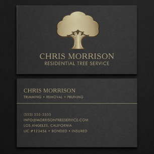 Carte de visite pour services d'arbre résidentiels