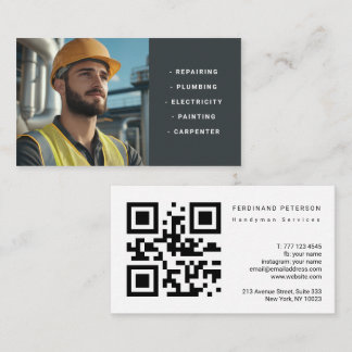 Carte de visite pour services de bricolage avec ph