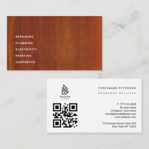 Carte de visite pour services de bricolage avec te
