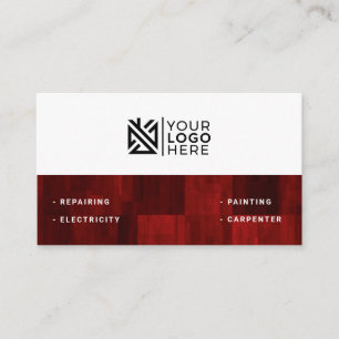 Carte de visite pour services de bricolage avec te