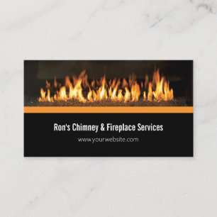 Carte de visite pour services de cheminées et foye