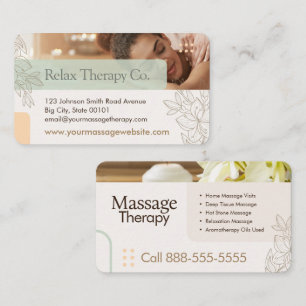 Carte de visite pour thérapie de massage