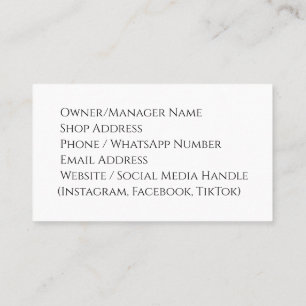 Carte de visite pour Vêtements Boutique - Moderne,