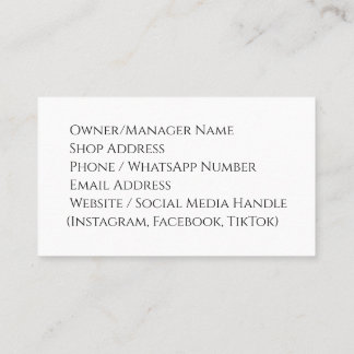 Carte de visite pour Vêtements Boutique - Moderne,