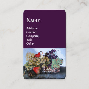 Carte De Visite Pourpre de la vie des FRUITS, des RAISINS ET des
