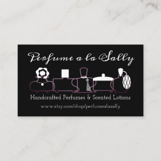 Carte de visite pourpre de lotions de parfum de