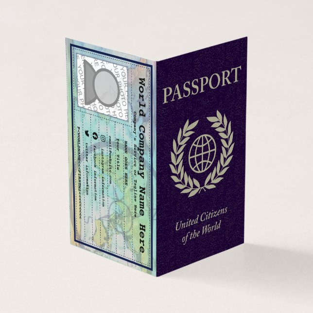 carte de visite pourpre de passeport (Extérieur)