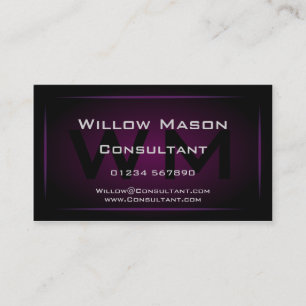 Carte de visite pourpre de professionnel de
