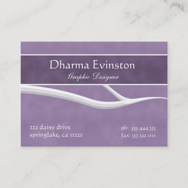 Carte de visite pourpre élégant (Devant)
