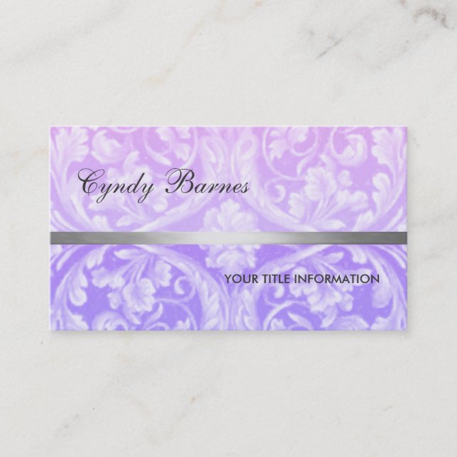 Carte de visite pourpre Renaissance Damask (Devant)