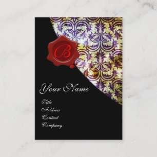 Carte De Visite Pourpre ROUGE de MONOGRAMME de JOINT de CIRE de