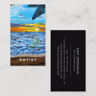 Carte De Visite Poursuite du coucher de soleil Peinture d'Alfred F