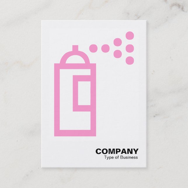 Carte De Visite Poussée de vaporisateur - rose sur blanc (Devant)