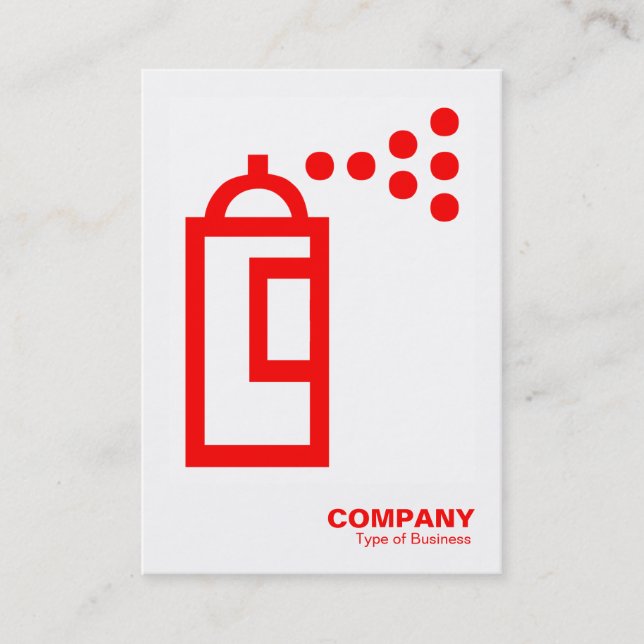 Carte De Visite Poussée de vaporisateur - Rouge sur blanc (Devant)