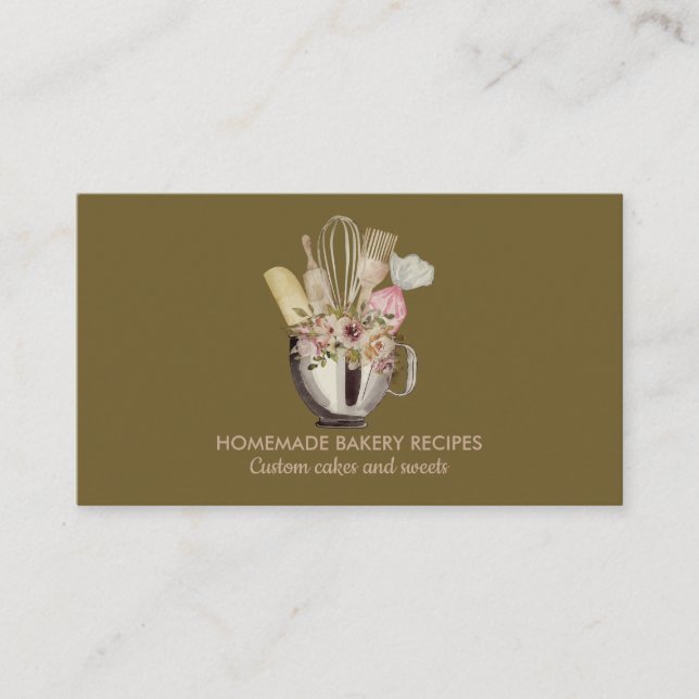 Carte De Visite Poussière Boulangerie Poussière Cake Maker Cupcake (Devant)