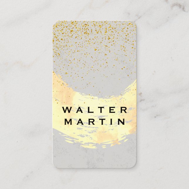 Carte De Visite Poussière Or Chic Brossée / Gris (Devant)