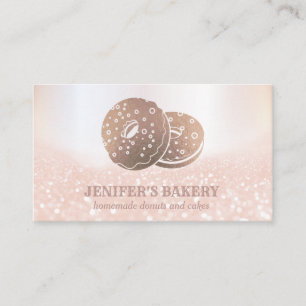 Carte De Visite Poussins d'or rose moderne glitterie boulangerie m
