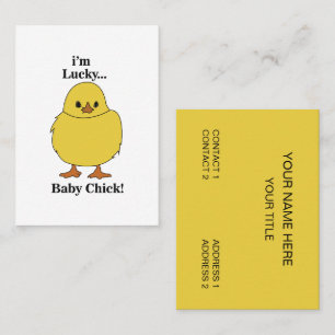 Carte De Visite Poussins Je suis Lucky Baby Chick
