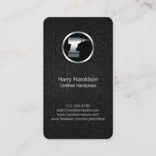 Carte De Visite Power Drill con BlackGrunge Handyman BusinessCard