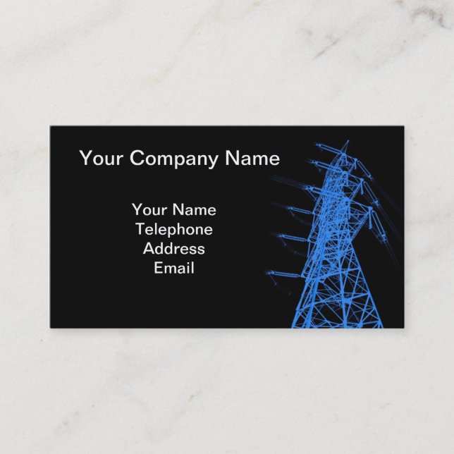 Carte De Visite Powermast à haute tension dans le bleu (Devant)