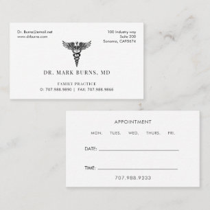 Carte De Visite Pratique Familiale Docteur Caduceus Nomination Et