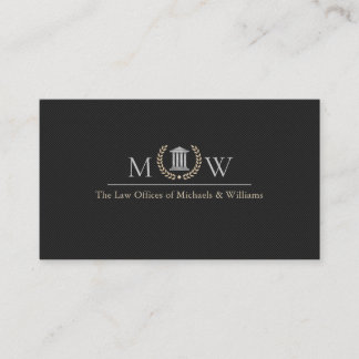 Carte De Visite Pratique juridique élégante avec monogramme