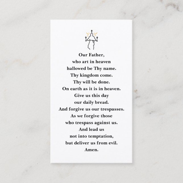 Carte De Visite Prayer Card  (Devant)