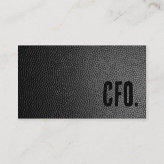 Carte De Visite Premier Black Faux Leather CFO