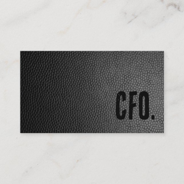 Carte De Visite Premier Black Faux Leather CFO (Devant)
