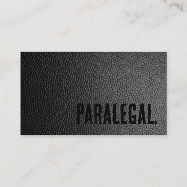 Carte De Visite Premier Black Faux Leather Paregal (Devant)