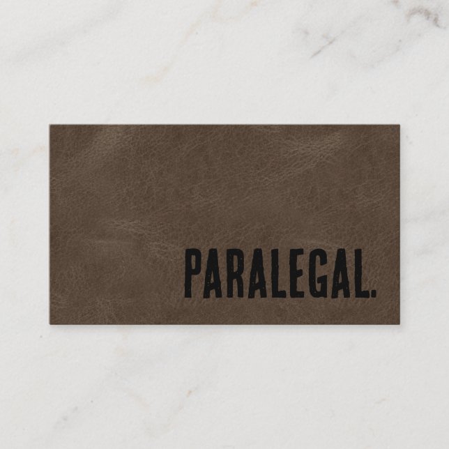 Carte De Visite Premier Brown Faux Leather Paralegal (Devant)