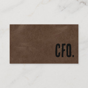 Carte De Visite Premier CFO en cuir Brown Faux
