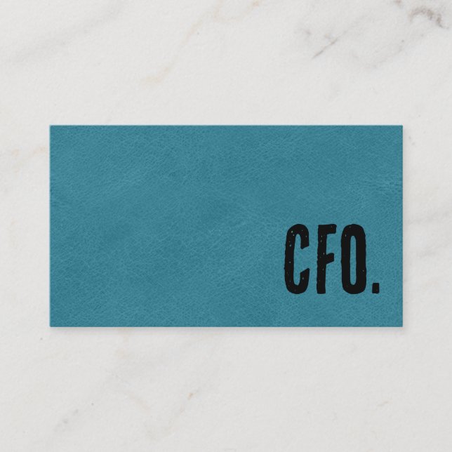 Carte De Visite Premier CFO en Faux Cuir Bleu (Devant)