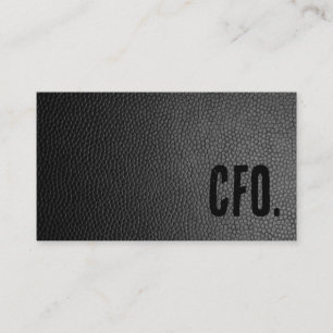 Carte De Visite Premier CFO en faux cuir noir