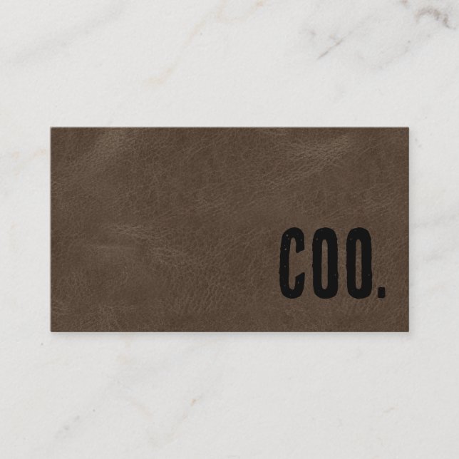 Carte De Visite Premier COO en cuir Brown Faux (Devant)