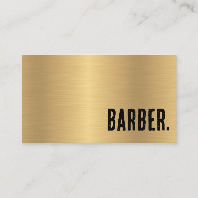 Carte De Visite Premier Faux Gold Barber (Devant)