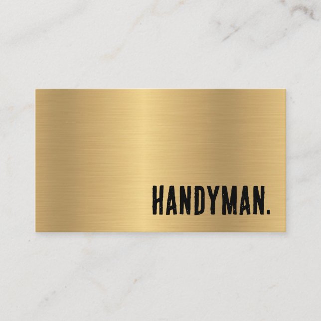 Carte De Visite Premier Faux Gold Handyman (Devant)