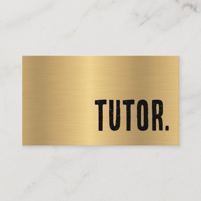 Carte De Visite Premier Faux Gold Tutor (Devant)