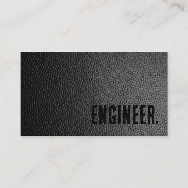 Carte De Visite Premier ingénieur en cuir Black Faux (Devant)