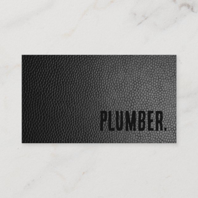 Carte De Visite Premier Noir Faux Plumeur en cuir (Devant)