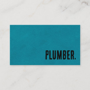 Carte De Visite Premier Plombier en Faux Cuir Bleu