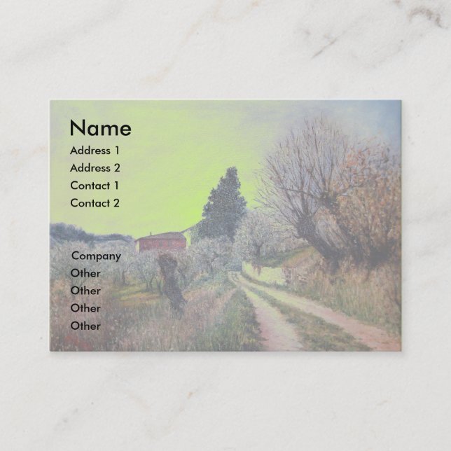 Carte De Visite PREMIER PRINTEMPS EN GOUVERNALAIS / Paysage Toscan (Devant)