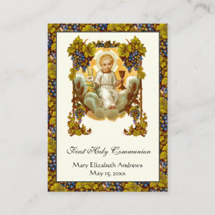 Carte De Visite Première communion souvenir calice Jésus 