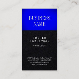 Carte De Visite Premium Black Blue Trendy Plain