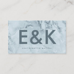 Carte De Visite Premium Blue IceBerg Ultra Modern Bold Monogramme