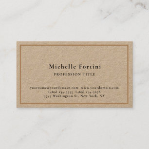 Carte De Visite Premium Kraft Elegant Plain Simple Minimaliste